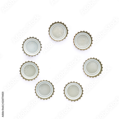 close up of a bottle cap on white background
