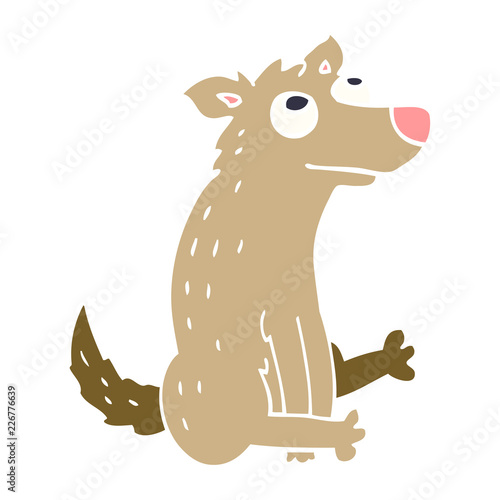 cartoon doodle dog sitting