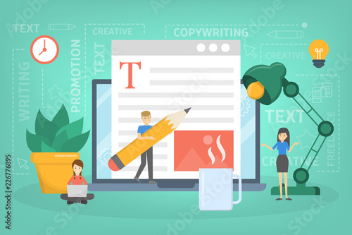 Copywriter concept. Idea of writing texts, creativity