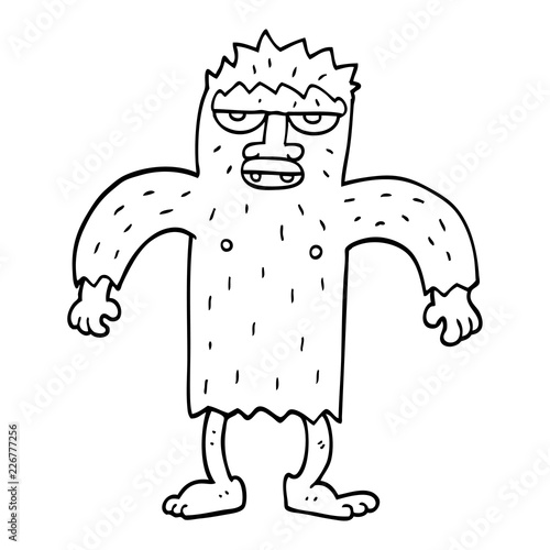 line drawing cartoon yeti monster