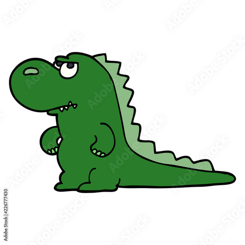 cartoon doodle annoyed dinosaur