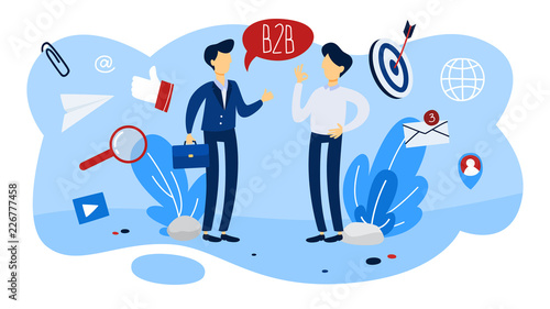 B2B concept. Business to business way of communication