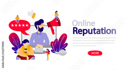 Online reputation concept. Building relationship with people
