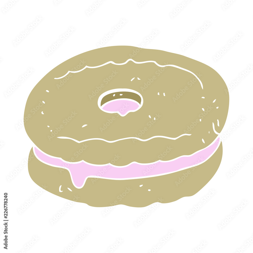 flat color illustration of a cartoon biscuit flat color illustration of a cartoon biscuit