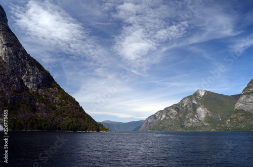 Mountains and fjord. Norwegian nature. Sognefjord. Flam, Norway   © Sergey Kamshylin
