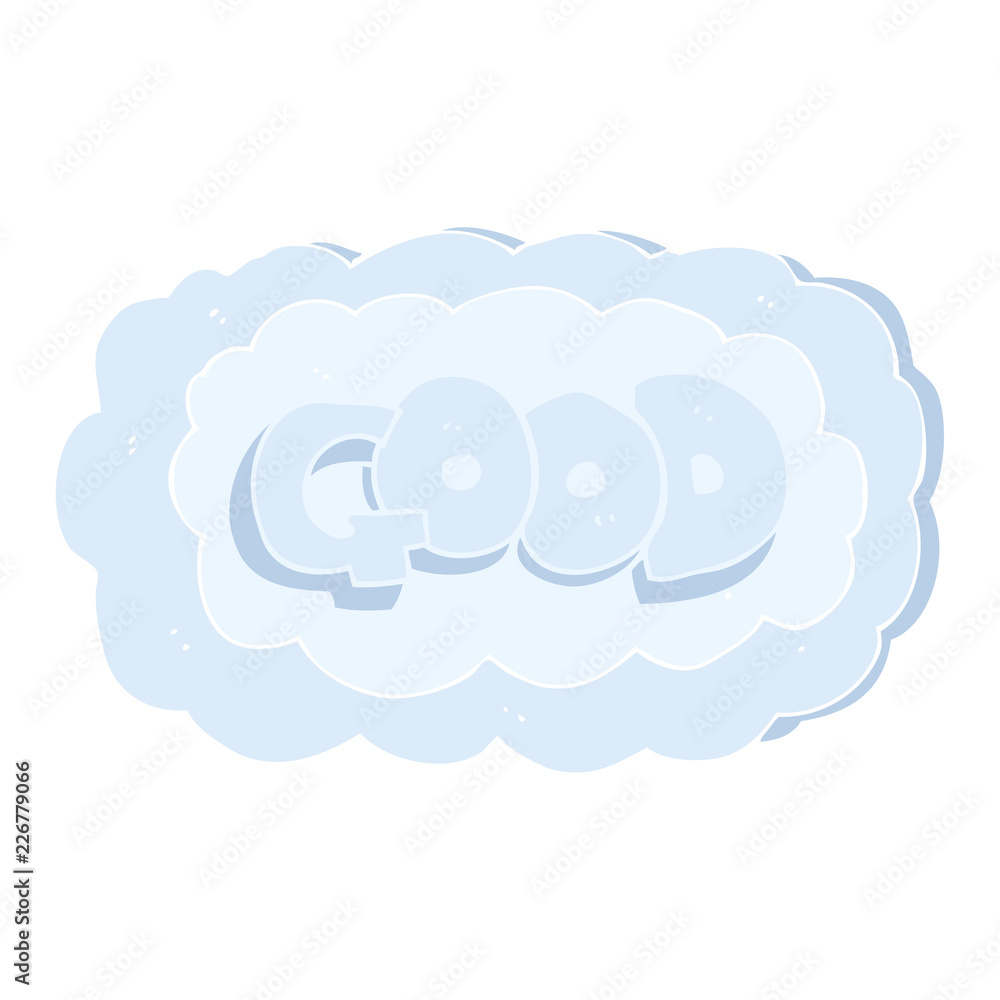flat color illustration of a cartoon Good symbol flat color illustration of a cartoon Good symbol