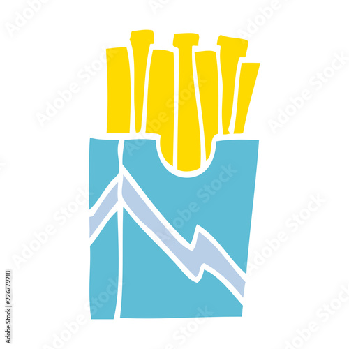 cartoon doodle fast food fries