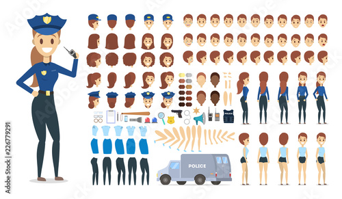 Police officer character set for the animation