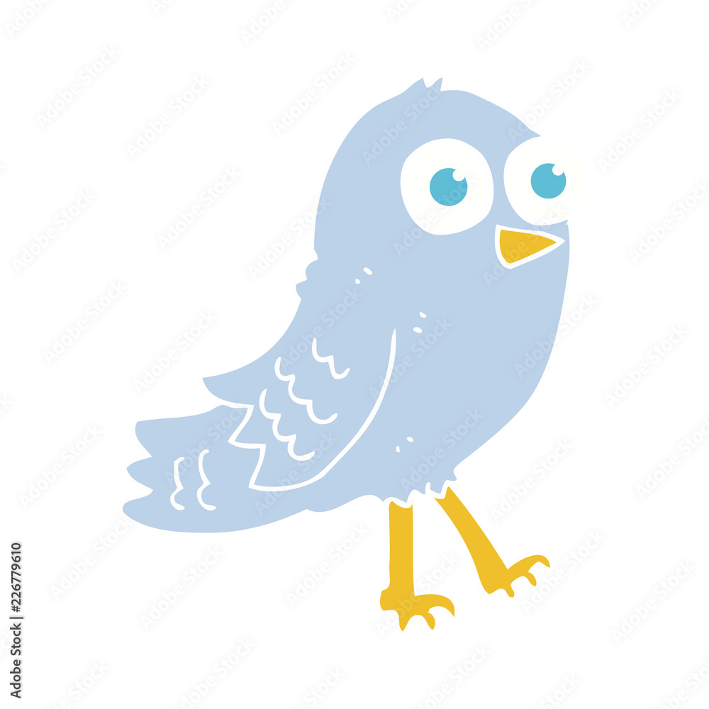 flat color illustration of a cartoon bird flat color illustration of a cartoon bird