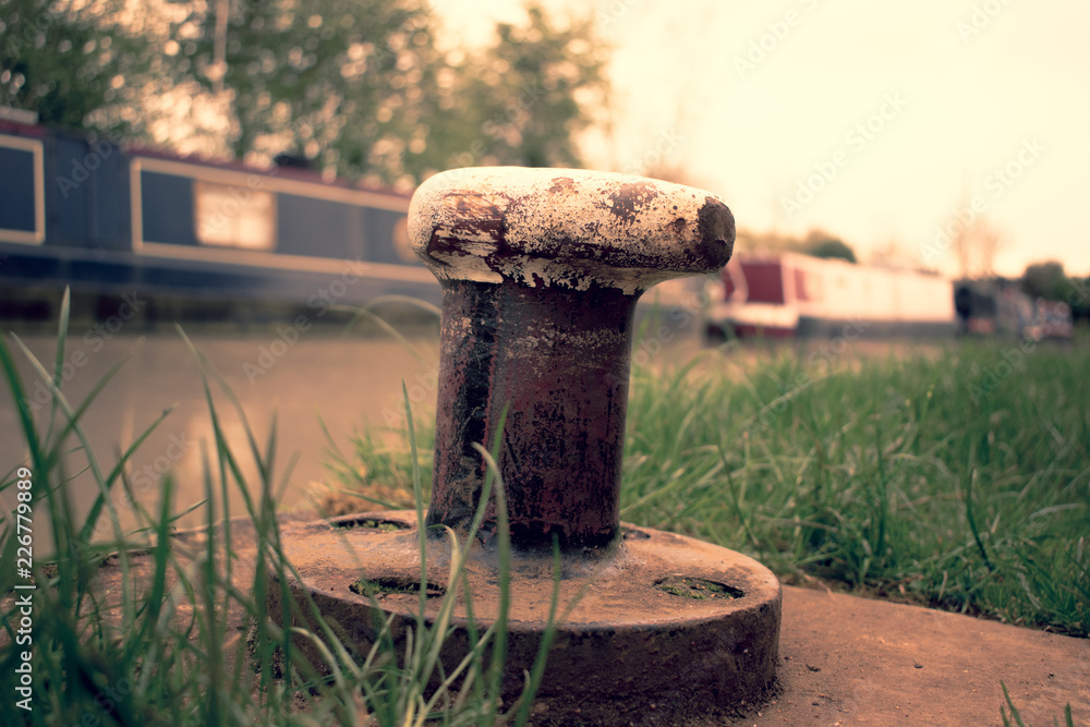 Canal boat mooring