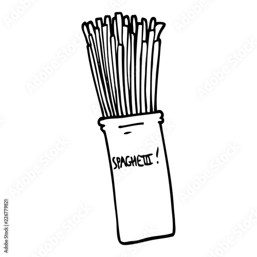line drawing cartoon  jar of spaghetti