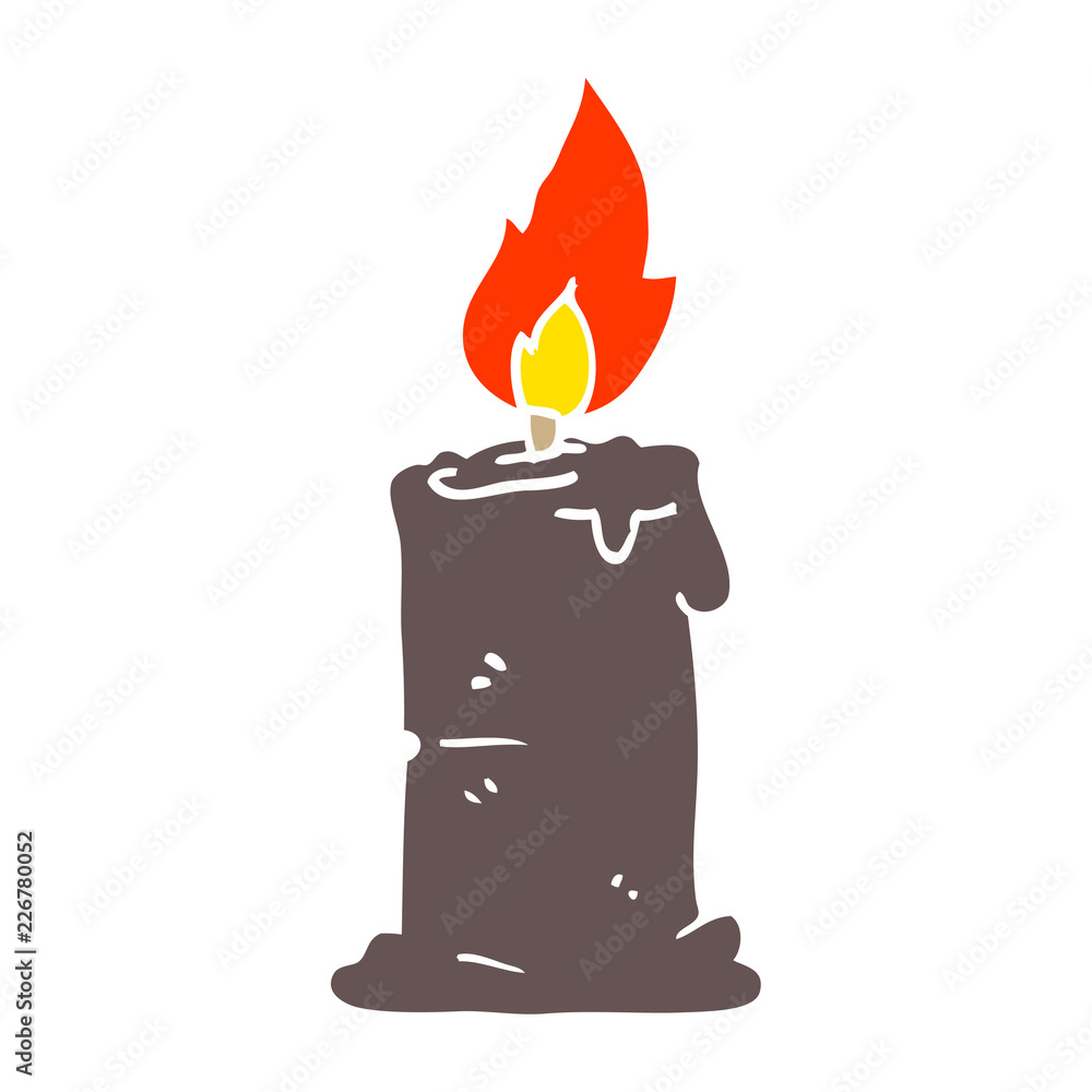 cartoon doodle burning candle