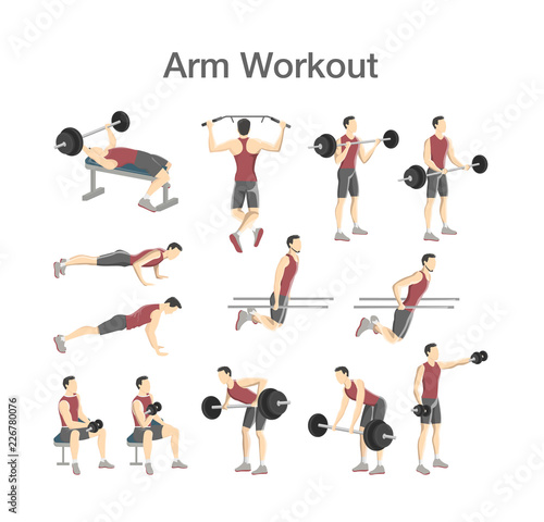 Arm workout set for men with different tools