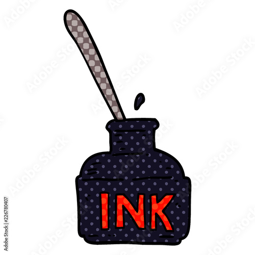 cartoon doodle ink bottle