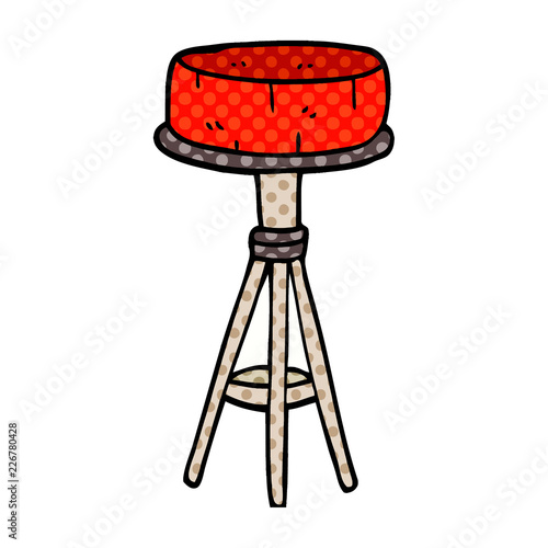 cartoon doodle breakfast stool