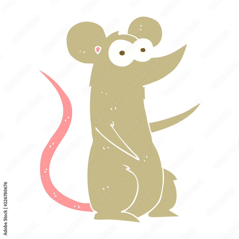 flat color illustration of a cartoon mouse flat color illustration of a cartoon mouse