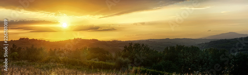 Sundown over Tuscan countryside  Montespetoli, region of Florence © elliottcb