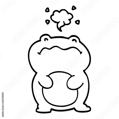 line drawing cartoon frog
