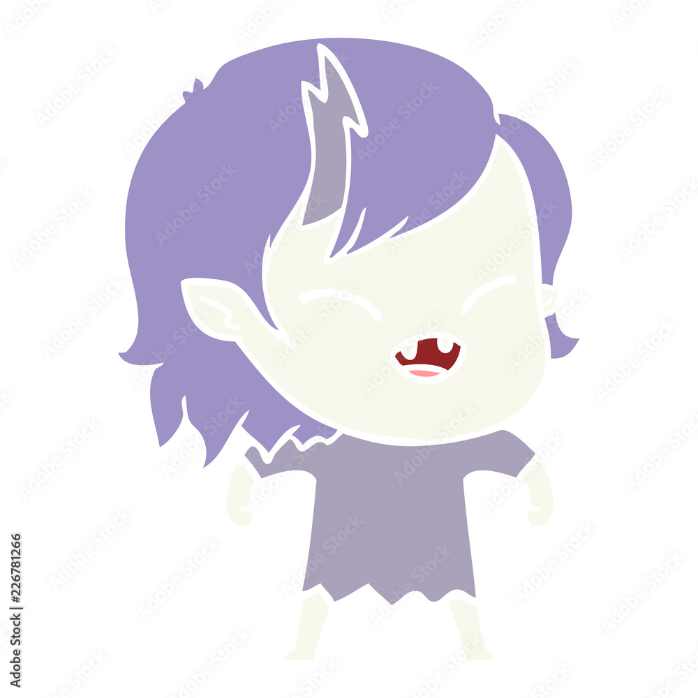 flat color style cartoon laughing vampire girl flat color style cartoon laughing vampire girl
