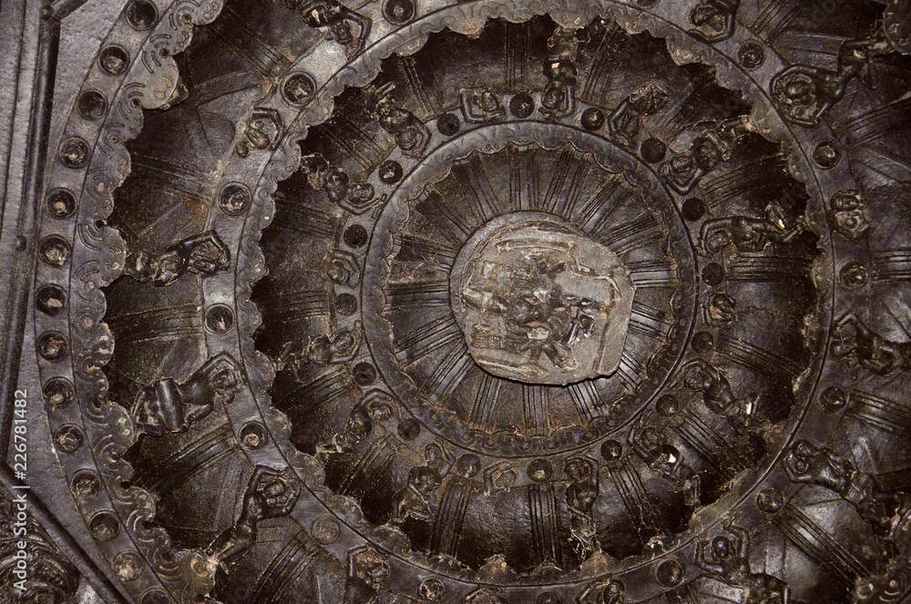 Figures on the ceiling, Ramappa temple, Warangal, Telangana