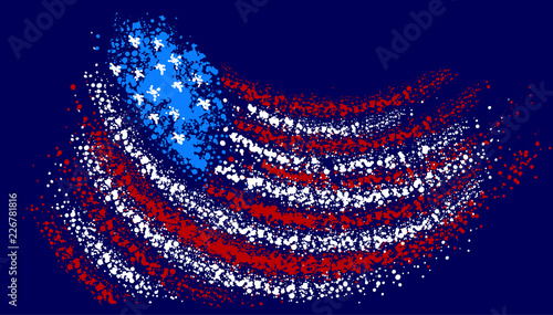 American Flag Pointillism Illustration