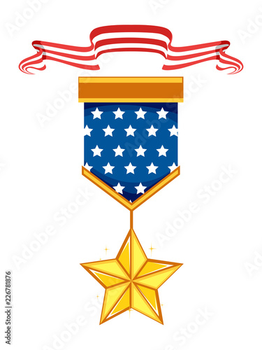 Memorial Medal Ribbon Illus...