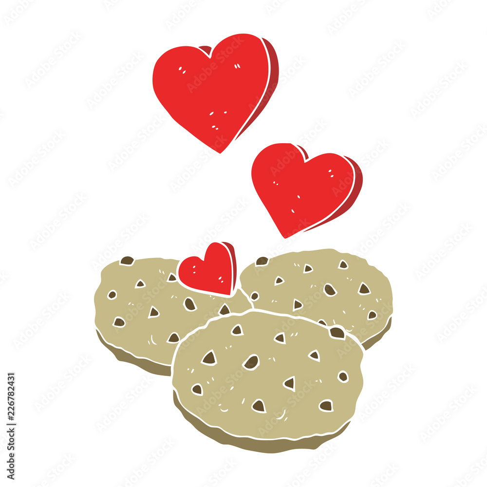 flat color illustration of a cartoon cookies flat color illustration of a cartoon cookies