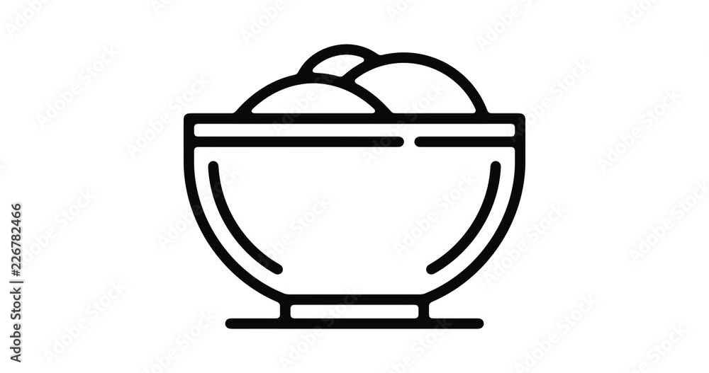 Pot line icon motion graphic animation with alpha channel. Pot line icon motion graphic animation with alpha channel.