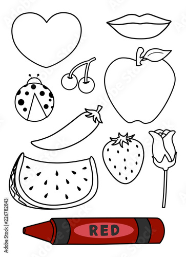 Color Red Coloring Book Ill...