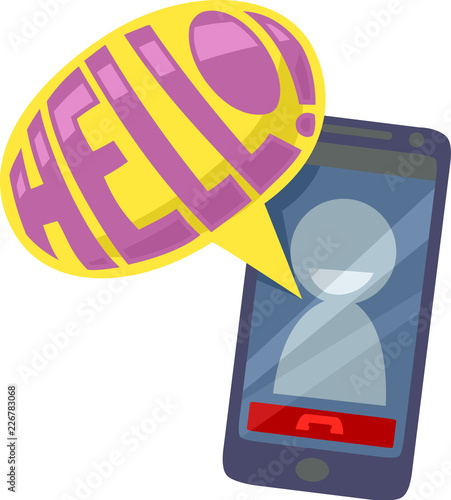 Mobile Call Hello Illustration