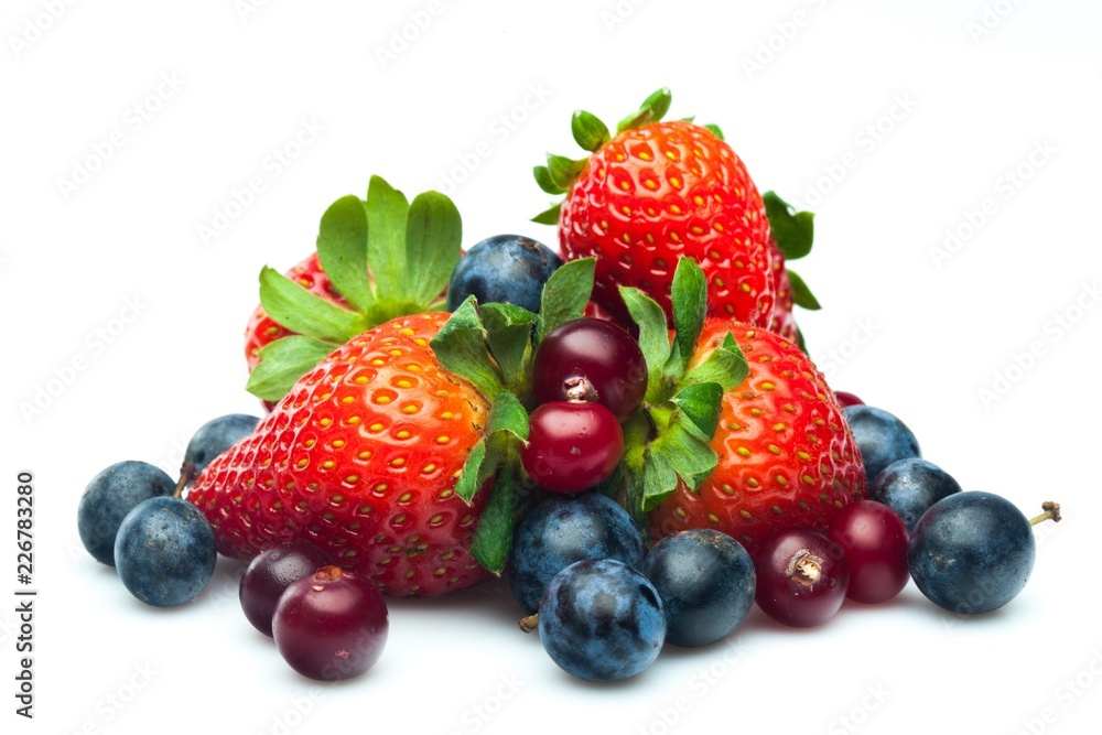 Strawberries with Blueberries and Cranberries Strawberries with Blueberries and Cranberries