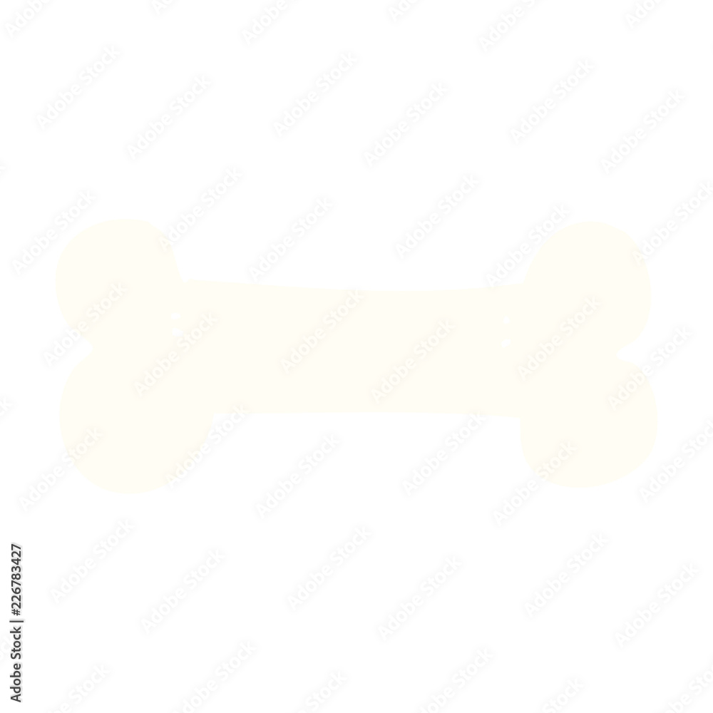 flat color illustration of a cartoon bone flat color illustration of a cartoon bone