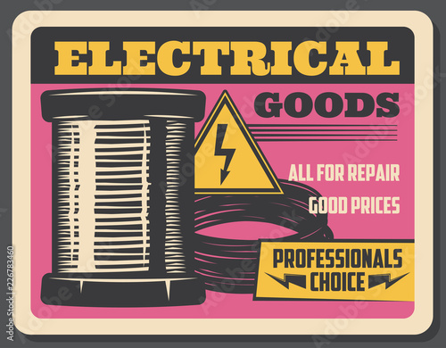 Electricity and electrical goods store, vector