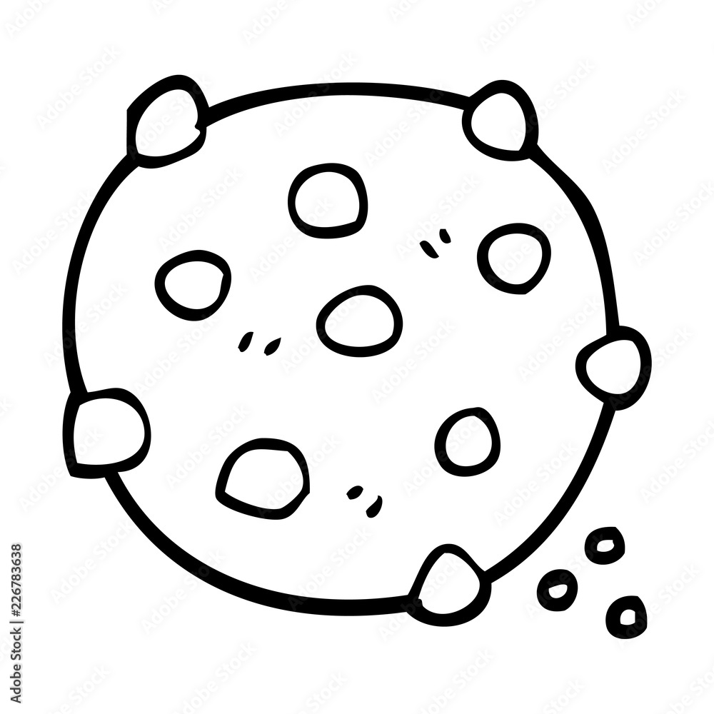 line drawing cartoon chocolate chip cookie line drawing cartoon chocolate chip cookie