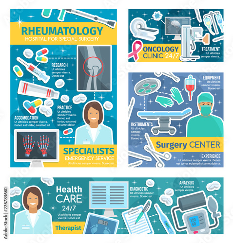 Rheumatology, oncology and surgery doctors