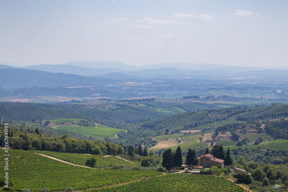 View to the hills of Tuscany, Italy
