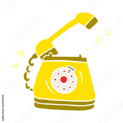 cartoon doodle ringing telephone