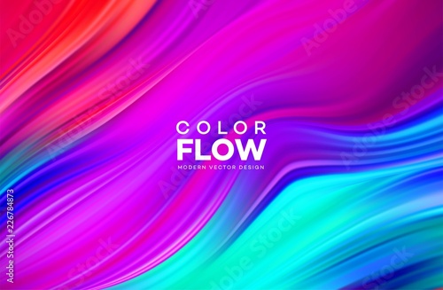 Modern colorful flow poster. Wave Liquid shape in color background. Art design for your design project. Vector illustration