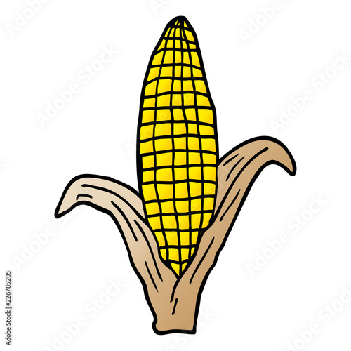 cartoon doodle corn on cob