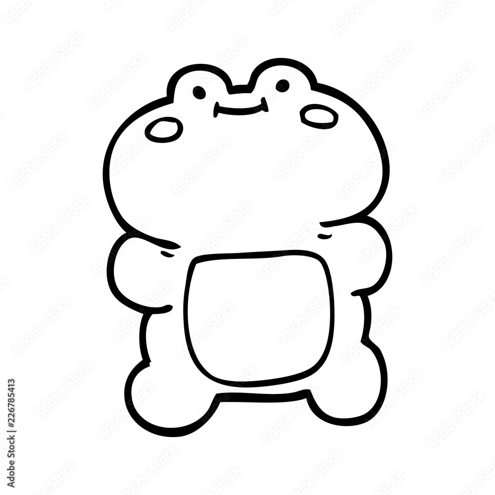 Fototapeta premium funny line drawing cartoon frog