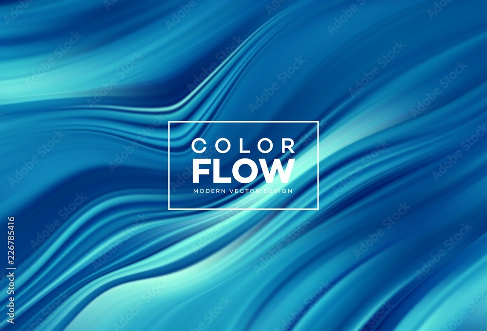 Modern colorful flow poster. Wave Liquid shape in color background. Art design for your design project. Vector illustration - obrazy, fototapety, plakaty 
