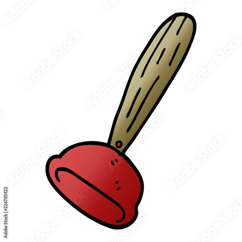 cartoon doodle toilet plunger