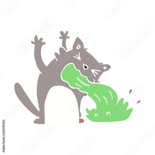 cartoon doodle of an ill cat