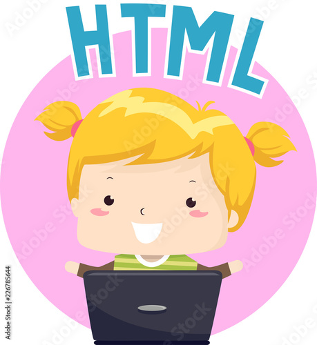 Kid Girl HTML Illustration