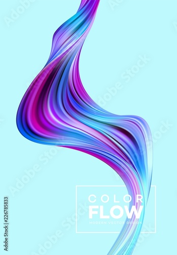 Modern colorful flow poster. Wave Liquid shape in color background. Art design for your design project. Vector illustration