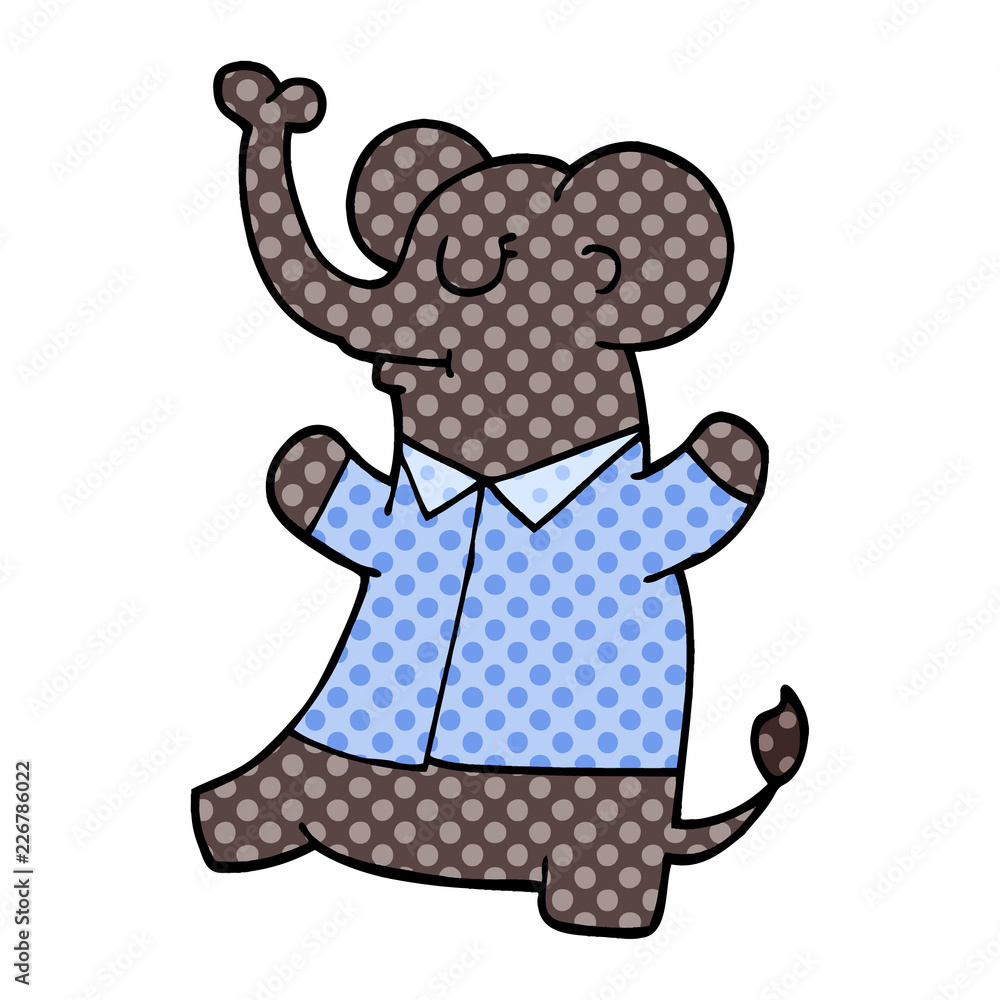 Obraz premium cartoon doodle standing elephant