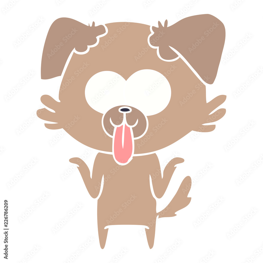flat color style cartoon dog with tongue sticking out flat color style cartoon dog with tongue sticking out
