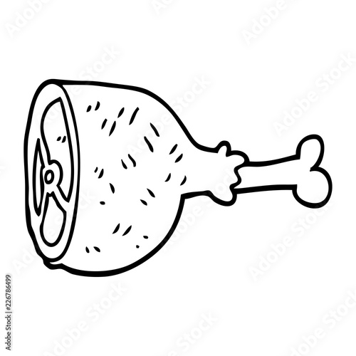 line drawing cartoon well cooked meat