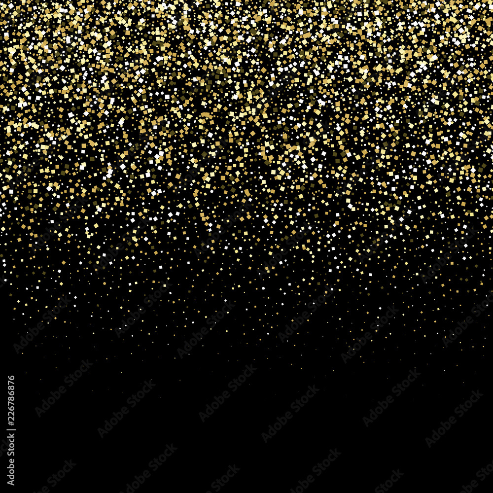 Gold glitter texture on a black background. Golden explosion of confetti.  Golden grainy abstract texture on a black background. Design element. Stock  Vector | Adobe Stock