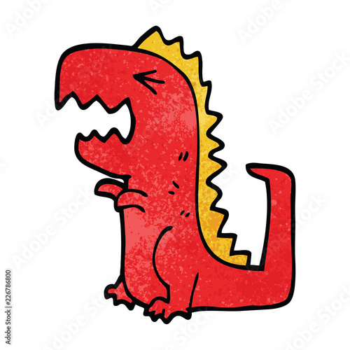 cartoon doodle roaring t rex